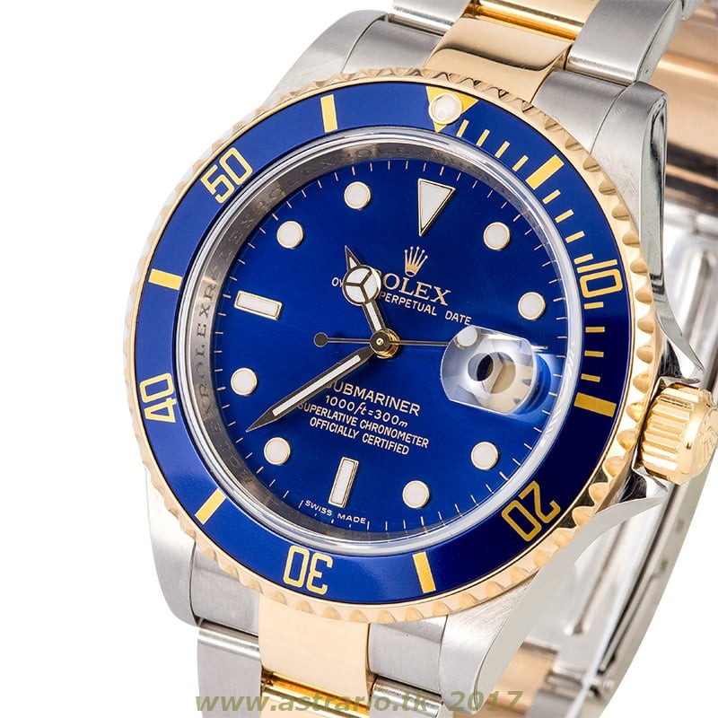 REPLICA ROLEX SUBMARINER CERAMICO TWO TONE DIAL AZUL 166113